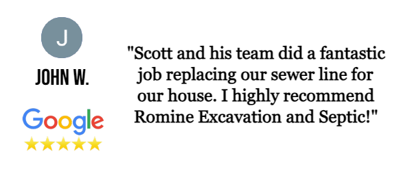 John W's positive 5 Star Google review for Romine Excavating & Septic based out of Hope, Indiana